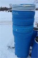 (4) 55-GALLON STEEL BARRELS WITH REMOVABLE LIDS,