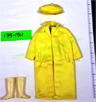 Vintage Mattel Barbie Yellow Raincoat Outfit
