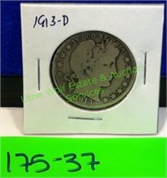 1913-D Barber Half Dollar