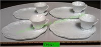 Vintage Milk Glass Tea Plate and  Teacup Set