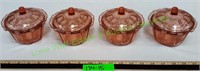 Vintage Pink Depression Glass Dish with Lid