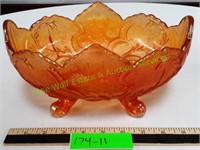 Vintage Carnival Glass 4-Footed Bowl