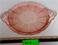 Vintage Pink Depression Glass Platter
