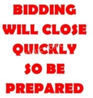 BE PREPARED- BIDDING WILL END VERY FAST!!