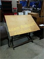 Vintage wood drafting table