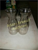 2 vintage pint milk bottles