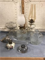 Lot of Oil Lamps and Parts