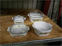 4 piece Corning Ware casserole dishes
