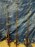 5 assorted fishing poles