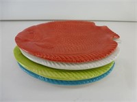 4 Unique Designer Fish Plates - New
