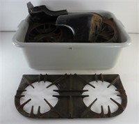 Tub of Antique Stove Parts - Cast Iron