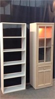 White Washed Cabinet W/ Light & Shelf