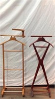 Two Vintage Cherry & Maple Clothes Valet's