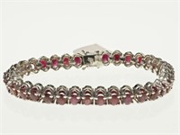Sterling Silver Ruby(20.7ct) Bracelet