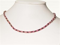 Sterling Silver Sapphire & Ruby Necklace