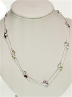 Sterling Silver Gemstone Necklace(27.00ct)
