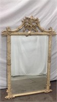 Large Faux Bamboo Beveled Wall Mirror