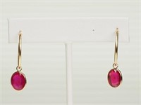 14kt Yellow Gold Ruby (6.80ct) Earrings