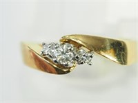 18K Yellow Gold Diamond(0.13ct) Ring