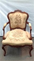 Victorian Walnut Chair W Needlepoint Cushions