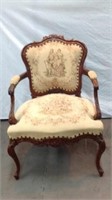 Vintage **Wood Chair w/ Decorative Cushions
