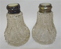 Cut Glass, Sterling, Mother Of Pearl Shakers