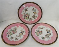 3 Signed Hand Painted Porcelain Plates