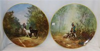 Pair Of Hand Painted Platters Signed L. Gauvin
