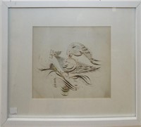 Signed 19th Century Watercolor Or Bird