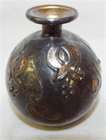 Sterling Overlay Glass Vase