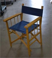 Wood Folding Chair with Denim Material Back and