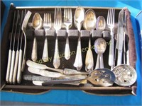 Tray of mixed flatware approx. 61 pcs