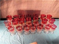 21 pcs King's crown: 14 water & 7 juice glasses
