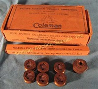 6 misc. parts, 1 stopper for a Coleman or