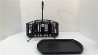 METAL DISH HOLDER + SMALL BLACK TRAY BY THERMOS