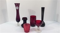 ASSORTMENT OF RED GLASS