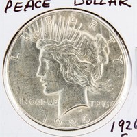 Coin 1926 S Peace Silver Dollar AU