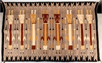 Authentic Vintage Navajo Yei Hand Woven Rug