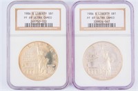 Coin 2 Certified $1  1986 Liberty Silver Dollars
