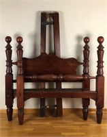 Antique twin rope bed with rails