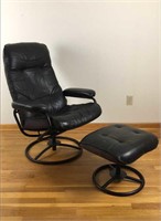 Mid century modern lounge chair with ottoman