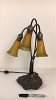 Three light art nouveau style desk lamp