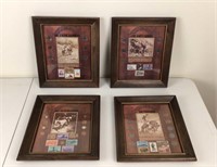 Lot of four coin and stamp plaques