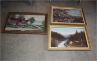 Three Framed Landscape Pictures with Enhancement