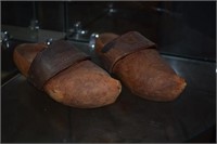 Hand Made Wooden Shoes with Leather Straps