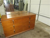 Vintage Walnut Veneer Dresser with Mirror and
