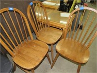 3 Oak Kitchen Chairs