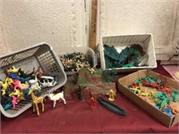 Huge Lot of Cowboys, Indians, Army Men & Animals