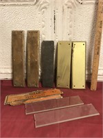 Lot of Brass and Glass Push Plates