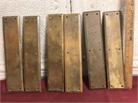 6 Large Brass Door Push Plates